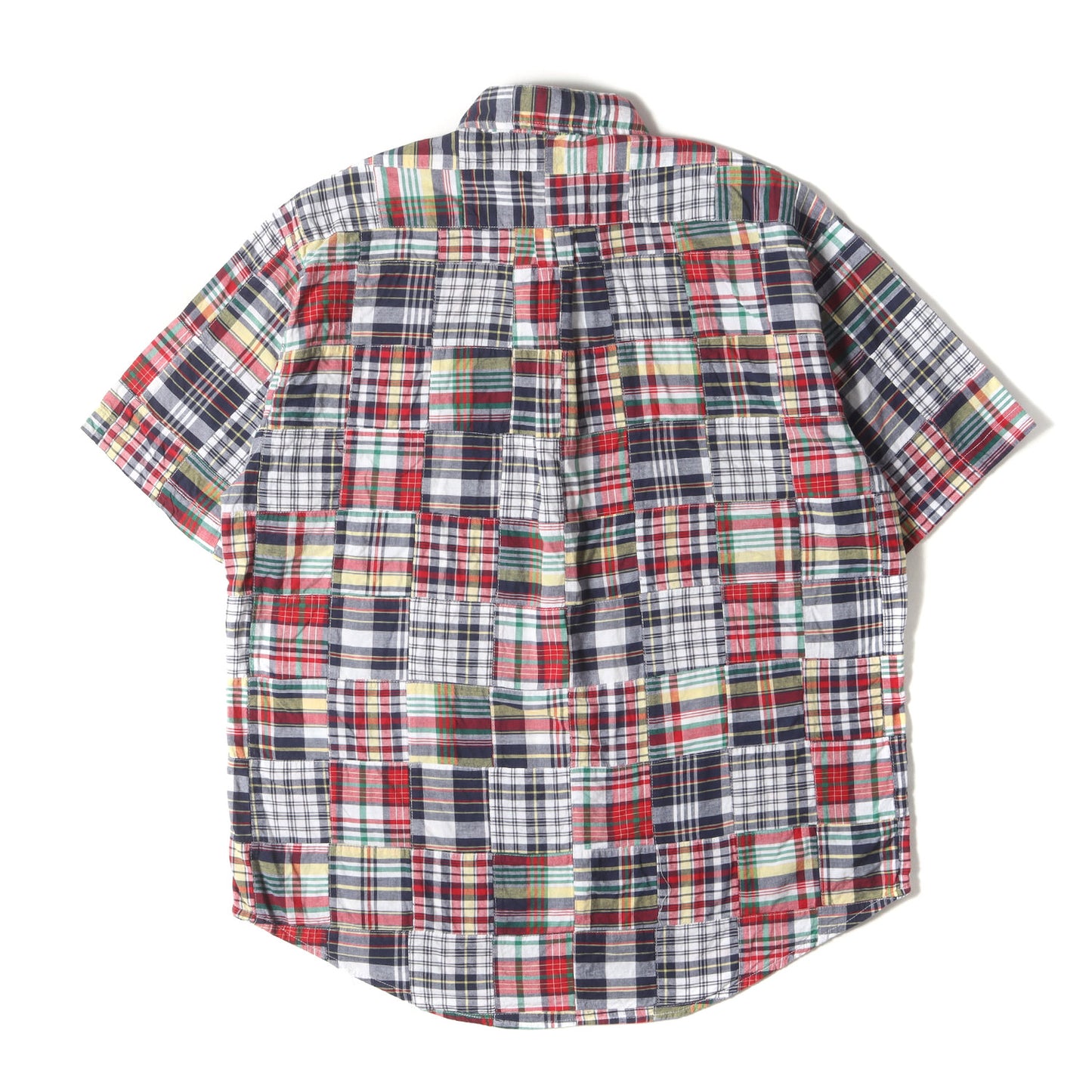 パッチワーク マドラスチェック BD 半袖シャツ