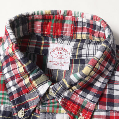 パッチワーク マドラスチェック BD 半袖シャツ