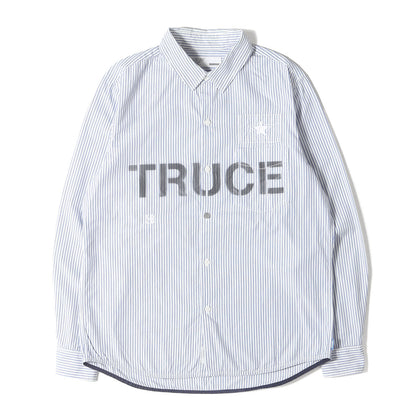 ステンシルロゴ ストライプ コットンシャツ