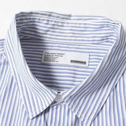 ステンシルロゴ ストライプ コットンシャツ