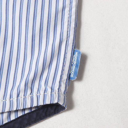 ステンシルロゴ ストライプ コットンシャツ