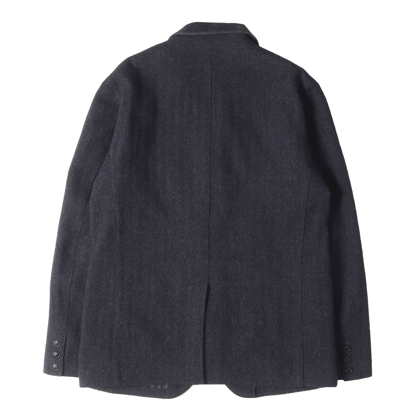 襟スウェード ツイード テーラードジャケット(TWEED / W-JKT)