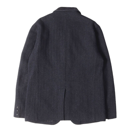 襟スウェード ツイード テーラードジャケット(TWEED / W-JKT)