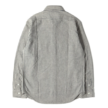 コットン/リネン ヒッコリーストライプ ワークシャツ