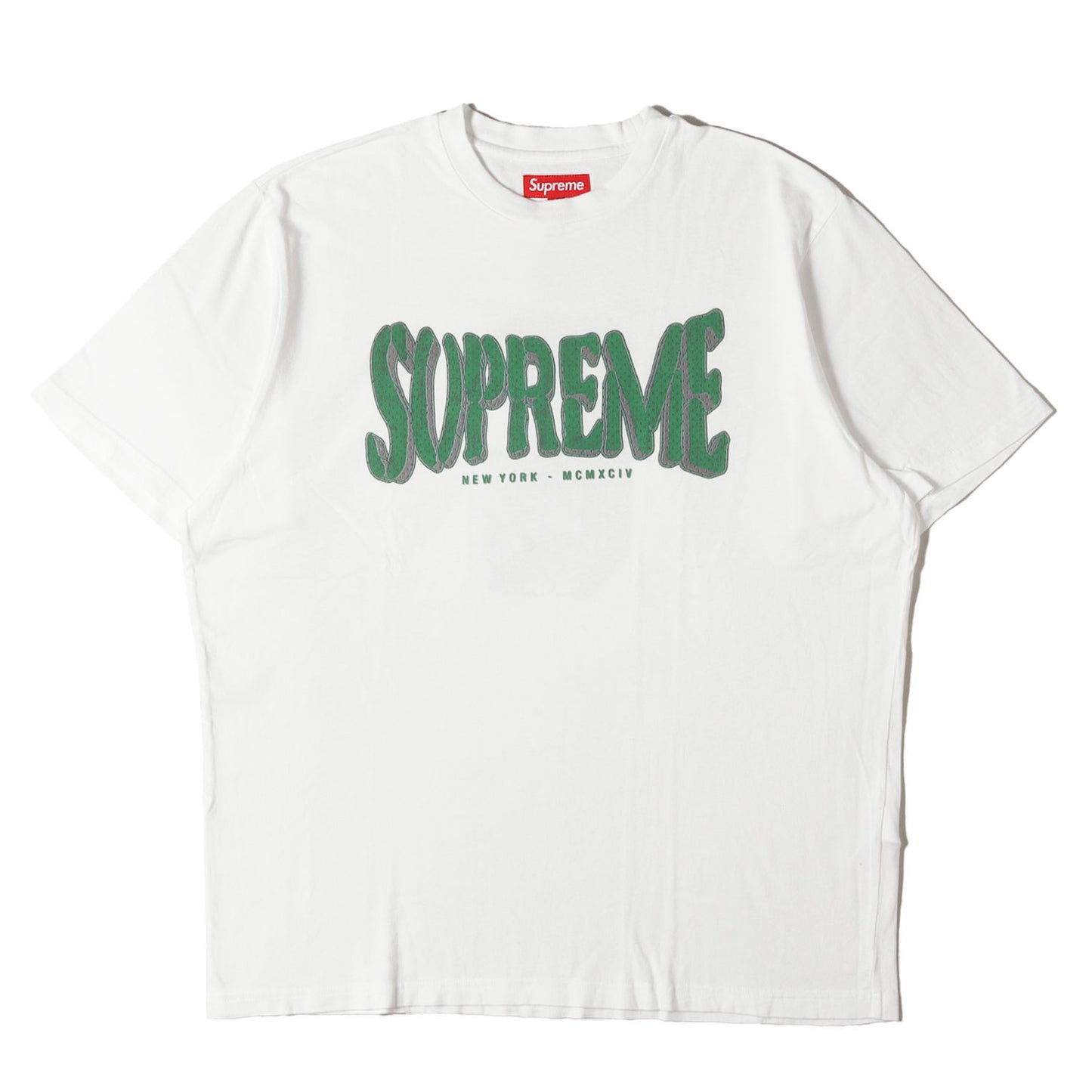 25SS ウォッシュ加工 メッシュロゴ Tシャツ(Flocked Washed S/S Top)
