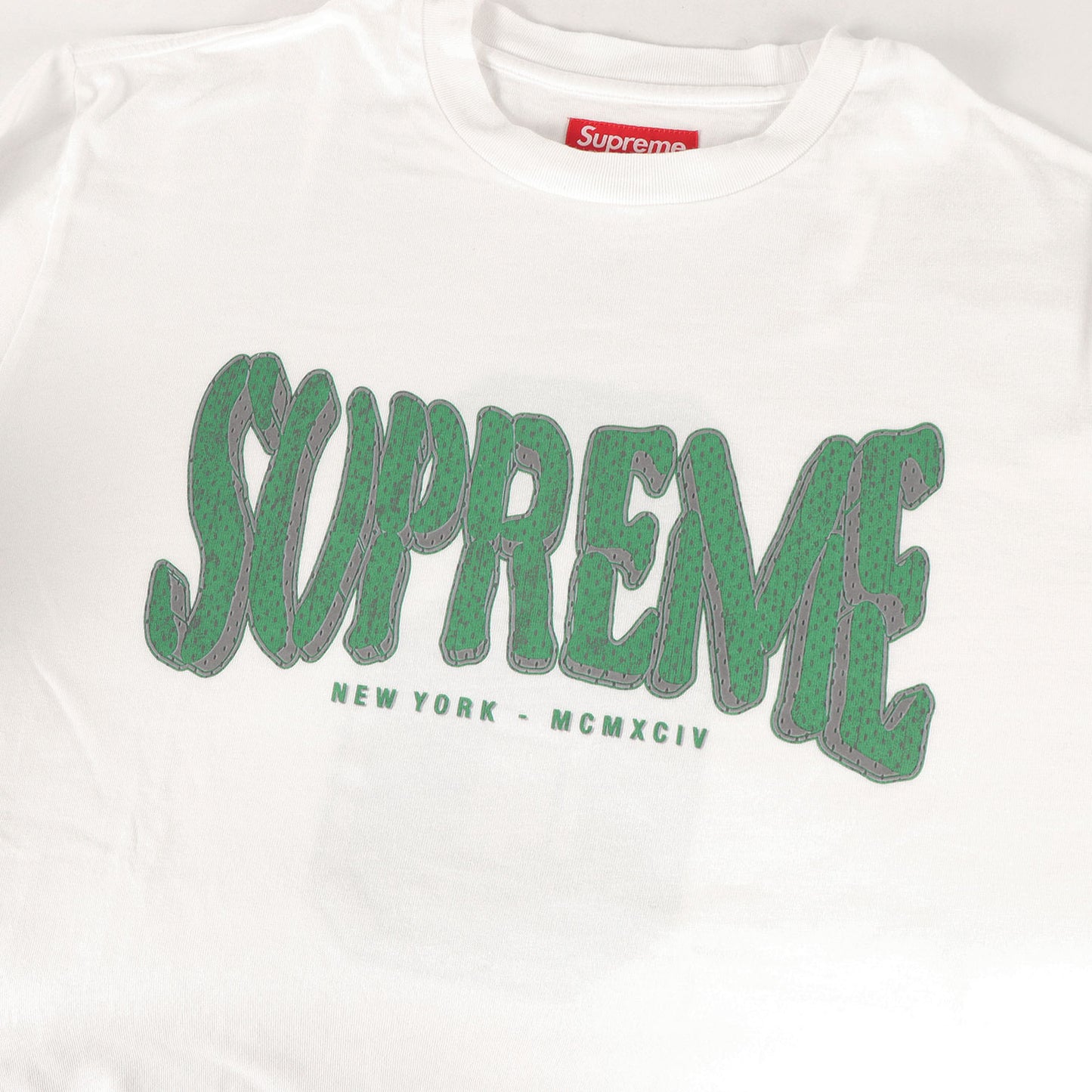 25SS ウォッシュ加工 メッシュロゴ Tシャツ(Flocked Washed S/S Top)