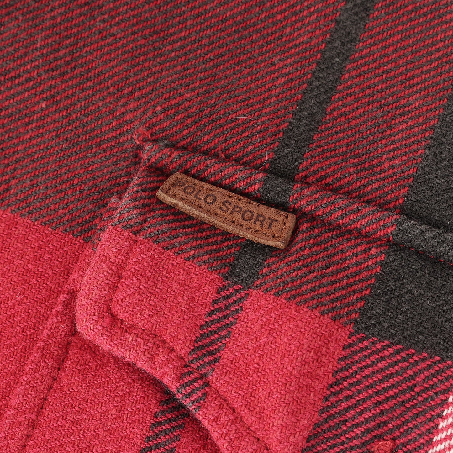 90s POLO SPORT ヘビー チェックネル ハーフジップ シャツ