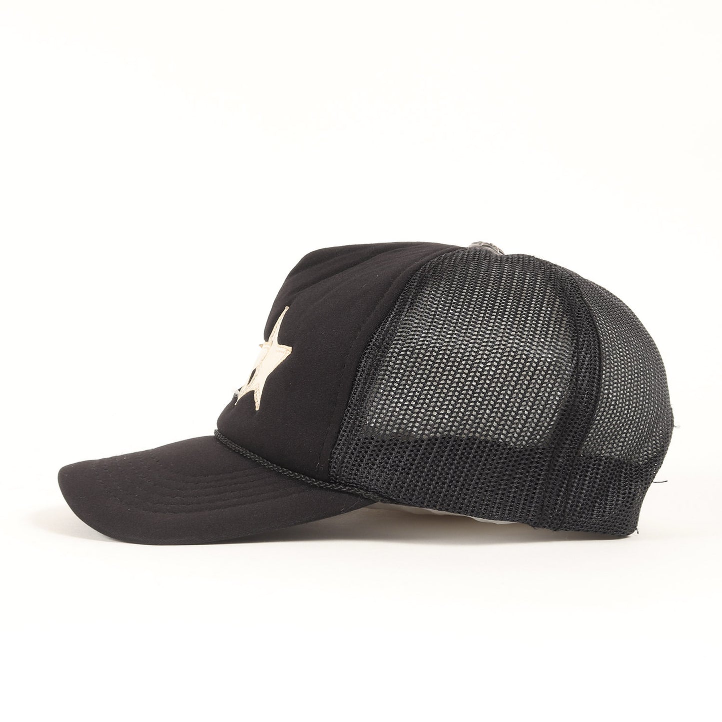 オールドモデル 3スター レザーパッチ トラッカーメッシュキャップ