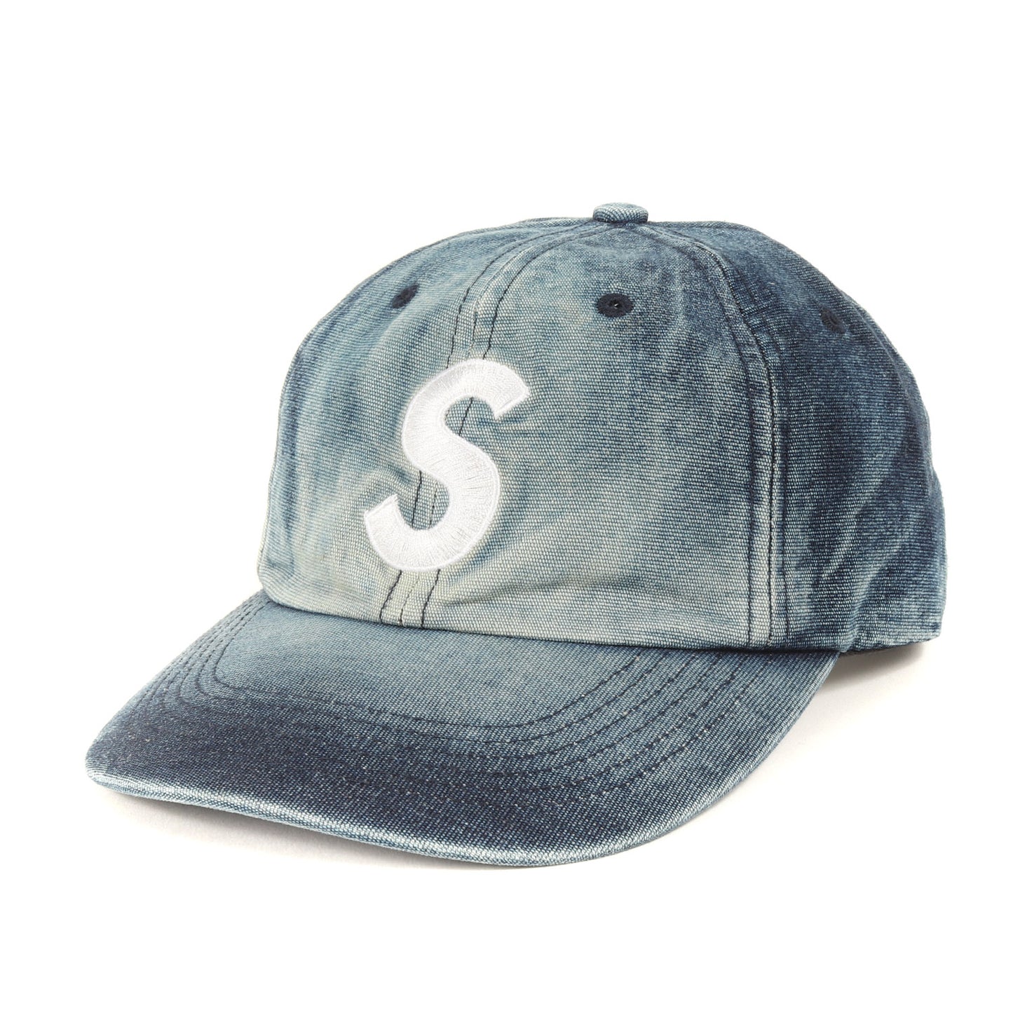 25SS ブリーチ加工 コーデュラデニム Sロゴ 6パネルキャップ(Cordura Denim S Logo 6-Panel)