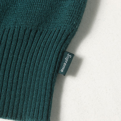 コーデュロイデザイン ジップ ニット セーター(Corduroy Detailed Zip Sweater)