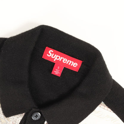 23AW シルク マップ切替し ニット カーディガン(Silk Map Cardigan)