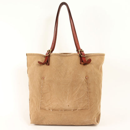 レザーハンドル キャンバス トラベル トートバッグ (Canvas × Leather Travel Tote Bag)