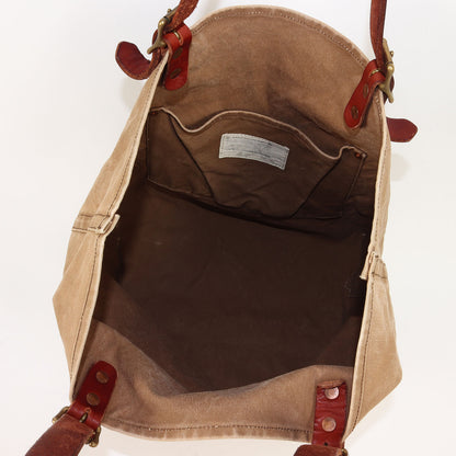 レザーハンドル キャンバス トラベル トートバッグ (Canvas × Leather Travel Tote Bag)