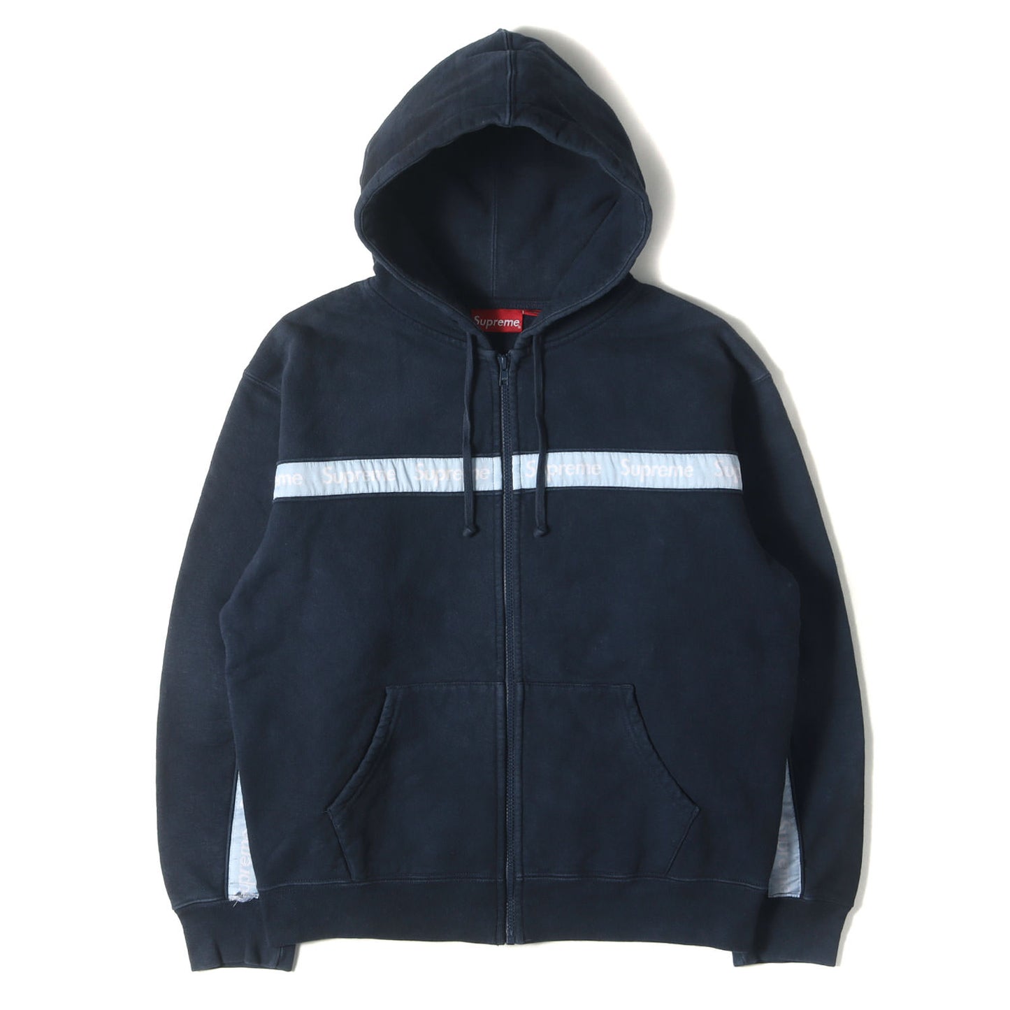 ロゴテープ ジップ スウェット パーカー(Text Stripe Zip Up Hooded Sweatshirt)