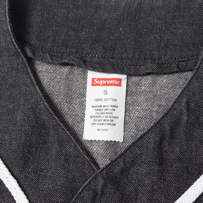 袖チェックネル デニム ベースボールシャツ(Denim Flannel Baseball Shirt)