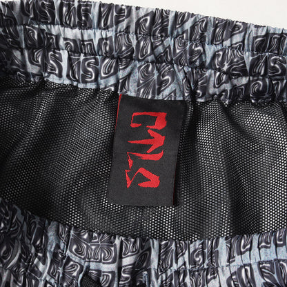 24SS 総柄デザインナイロン サルエル ショーツ