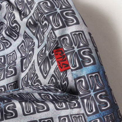 24SS 総柄デザインナイロン サルエル ショーツ