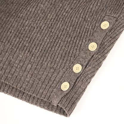 サイドボタン付き ウールニット セーター