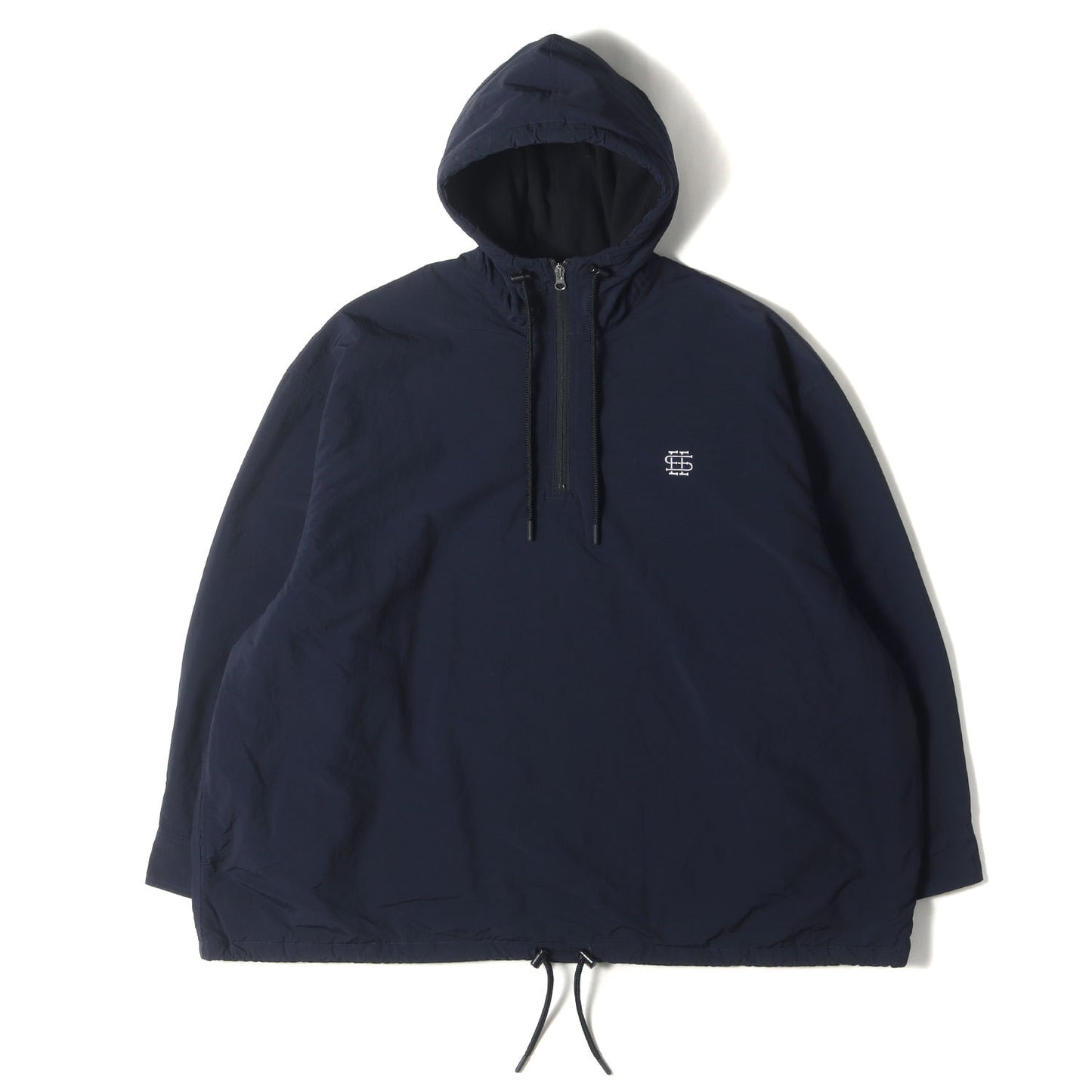 フリース ナイロン ハーフジップ プルオーバージャケット(NYLON/FLEECE HOODY JACKET)