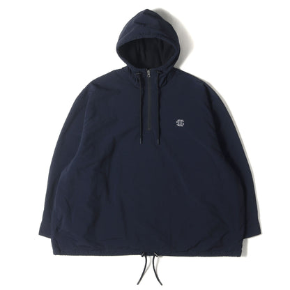 フリース ナイロン ハーフジップ プルオーバージャケット(NYLON/FLEECE HOODY JACKET)