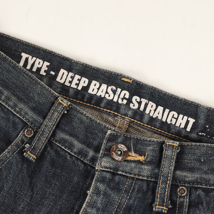 00s ペンキ加工 ディープ ベーシック デニムパンツ(dirt savage WASHED. DEEP BASIC DENIM / 14OZ-PT)