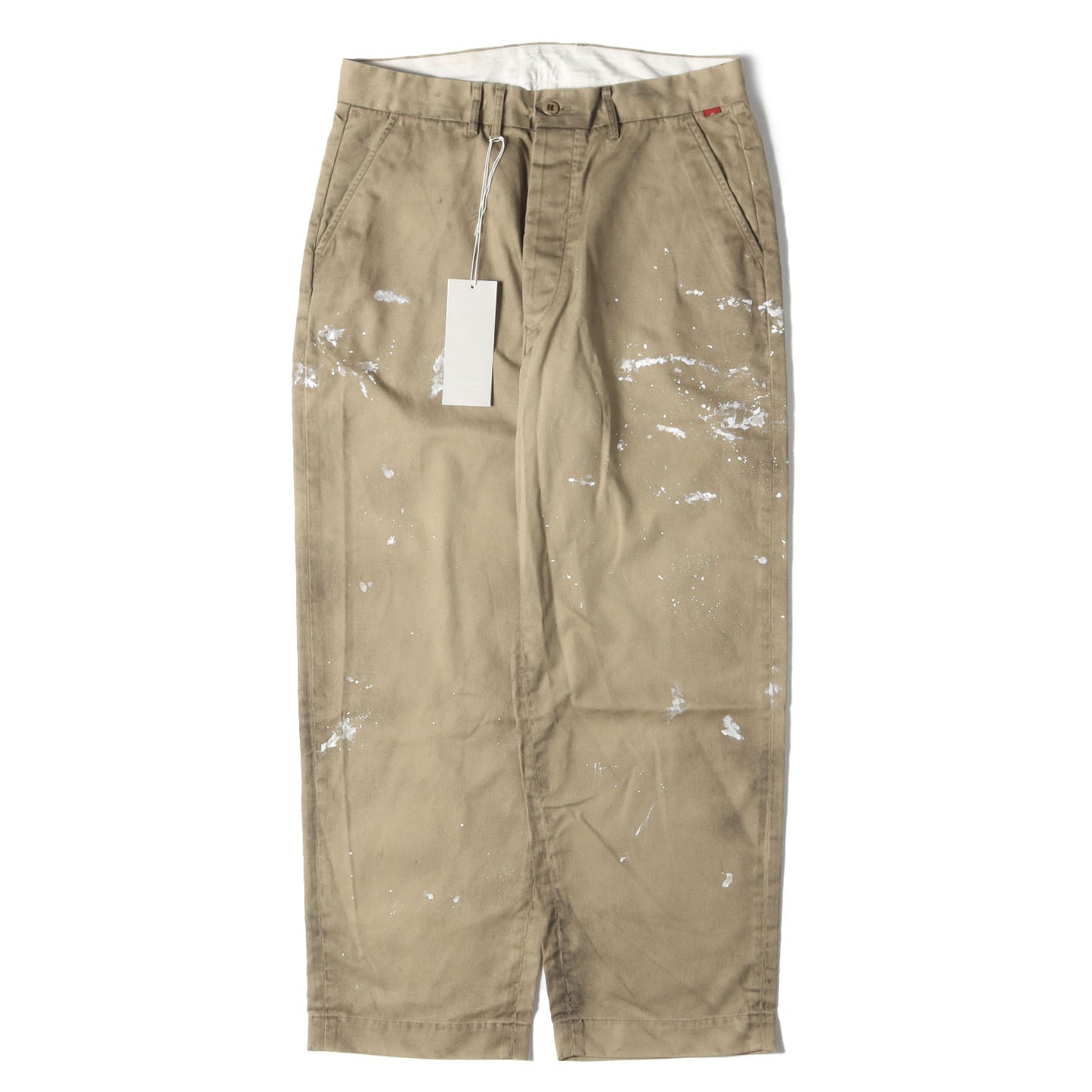25SS ペンキ加工 ワイド ミリタリー チノパンツ(PAINTED NO TUCK WIDE CHINO TROUSERS)