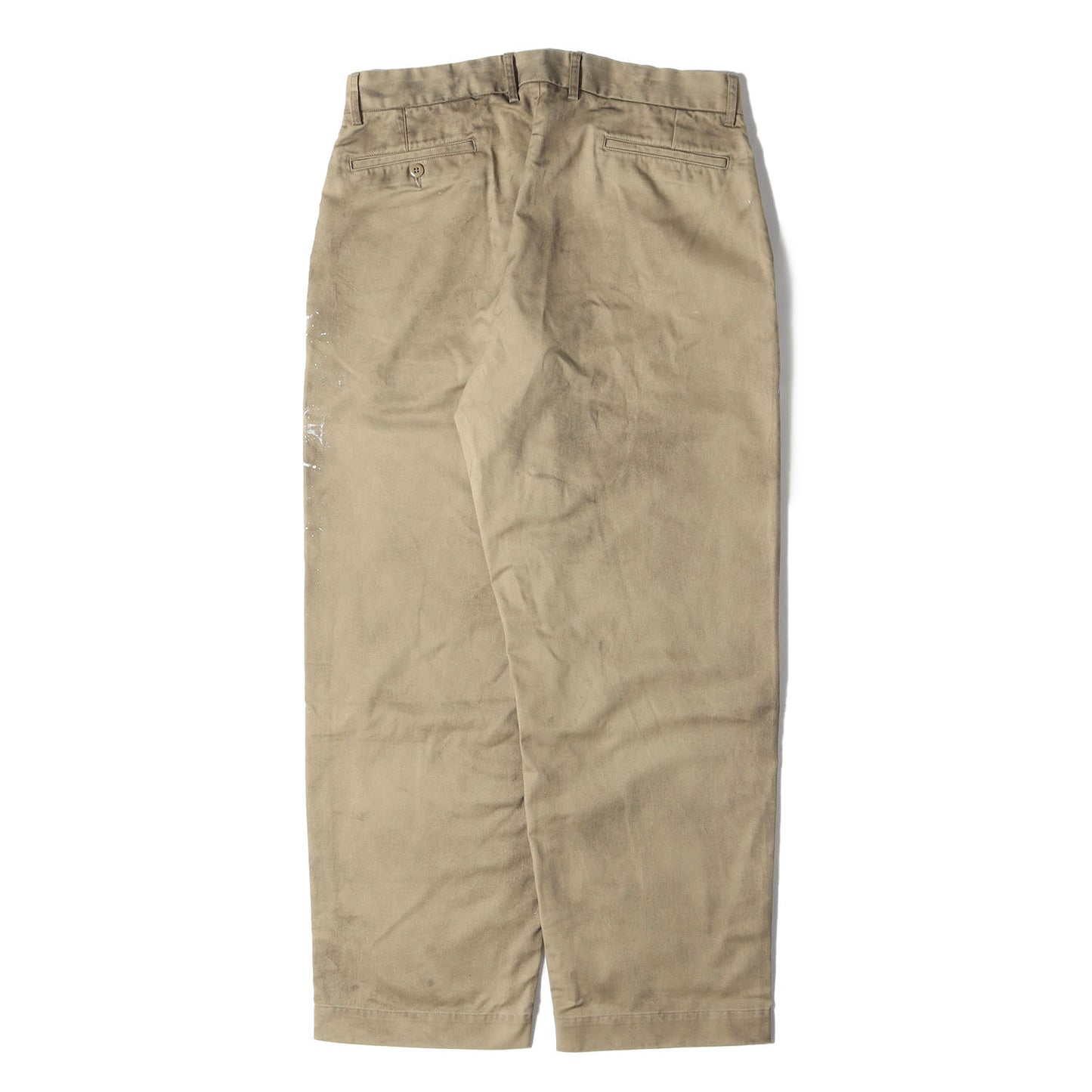 25SS ペンキ加工 ワイド ミリタリー チノパンツ(PAINTED NO TUCK WIDE CHINO TROUSERS)