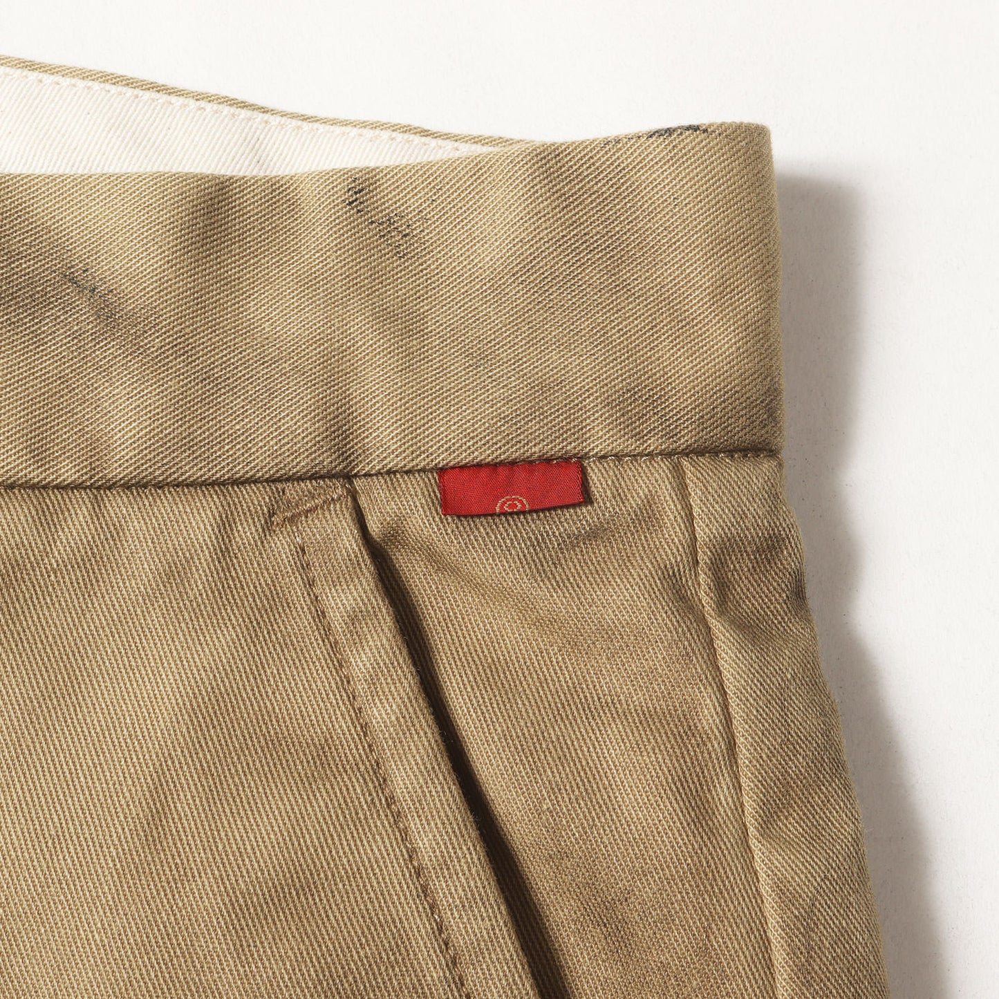 25SS ペンキ加工 ワイド ミリタリー チノパンツ(PAINTED NO TUCK WIDE CHINO TROUSERS)