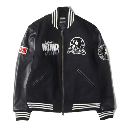 ×HYSTERIC GLAMOUR 袖レザー メルトン スタジャン(WDS STADIUM JUMPER)