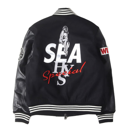 ×HYSTERIC GLAMOUR 袖レザー メルトン スタジャン(WDS STADIUM JUMPER)