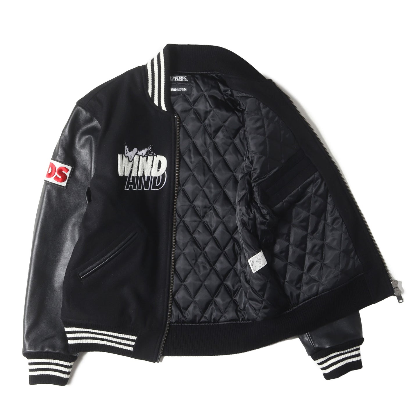×HYSTERIC GLAMOUR 袖レザー メルトン スタジャン(WDS STADIUM JUMPER)