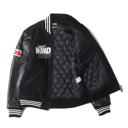 ×HYSTERIC GLAMOUR 袖レザー メルトン スタジャン(WDS STADIUM JUMPER)