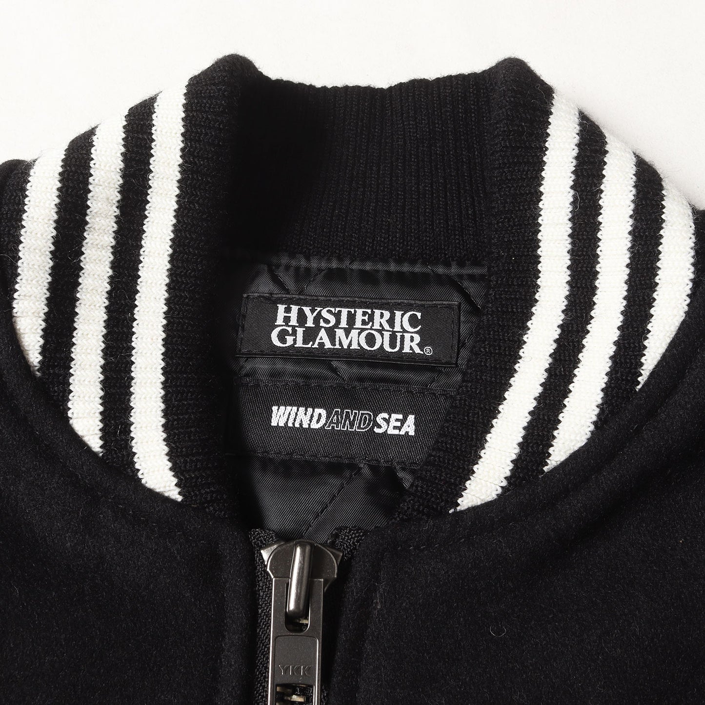 ×HYSTERIC GLAMOUR 袖レザー メルトン スタジャン(WDS STADIUM JUMPER)