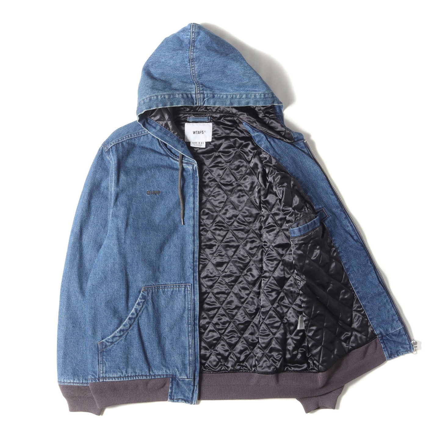 エンボスロゴ 裏地キルティング デニム フード ジャケット(VICE / JACKET)