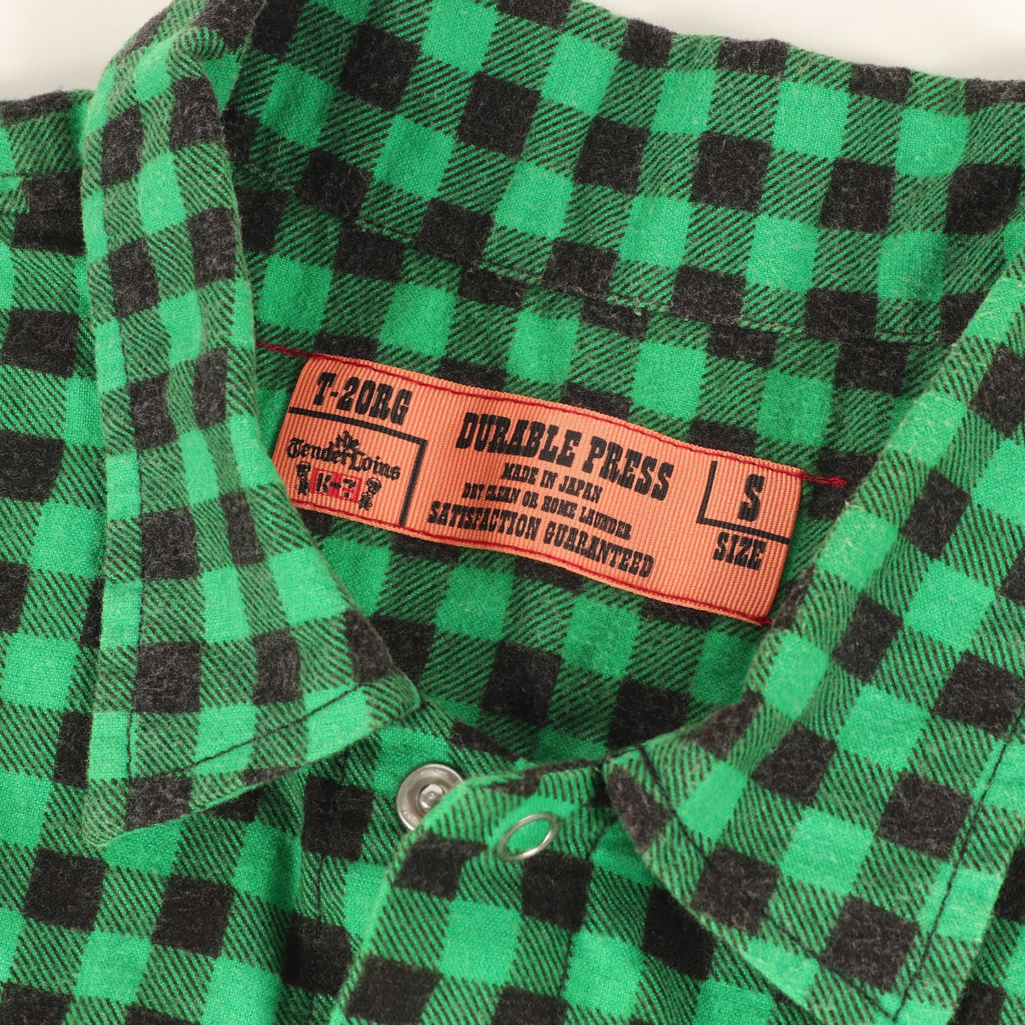 00s ロゴ刺繍 プリントチェック フランネル 半袖シャツ