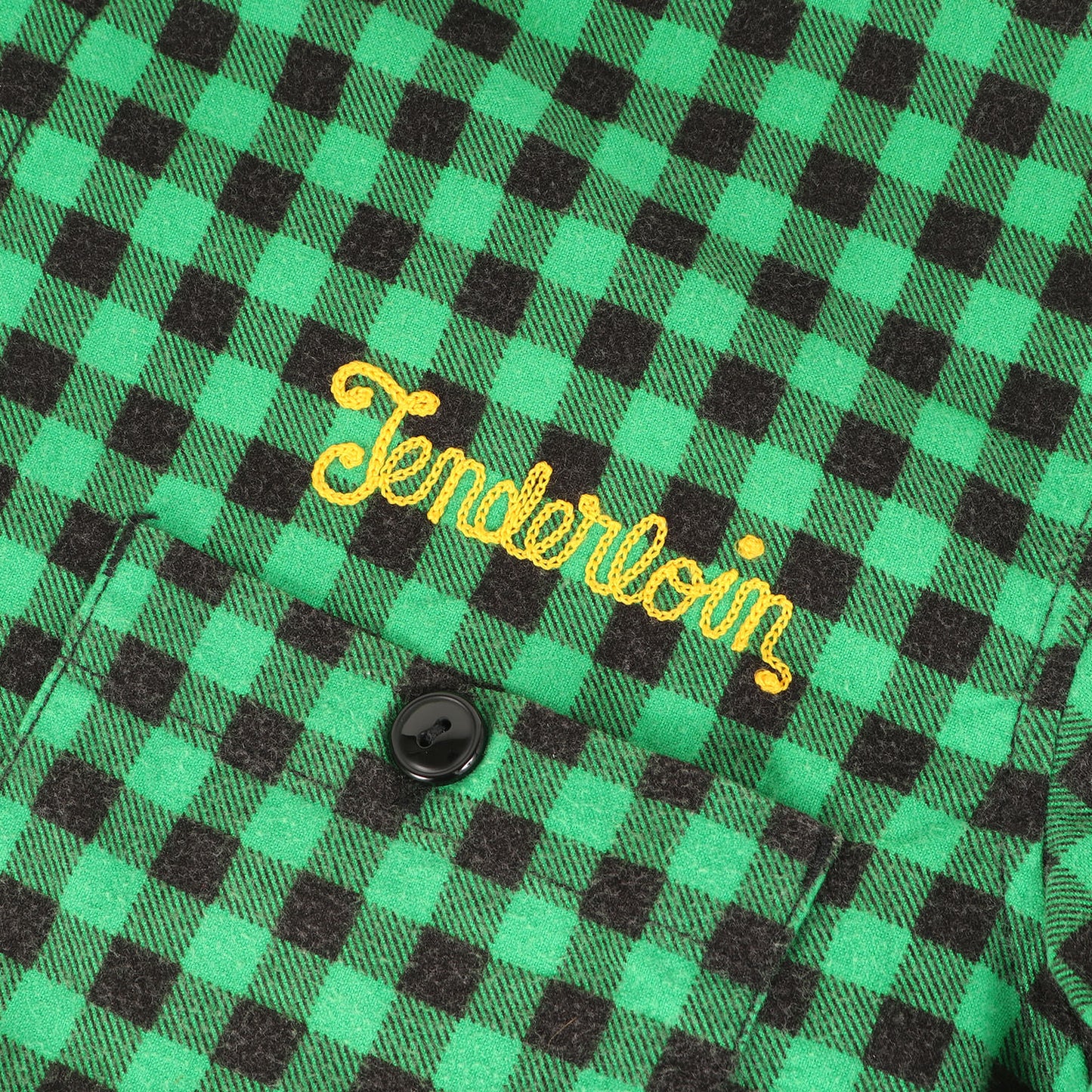 00s ロゴ刺繍 プリントチェック フランネル 半袖シャツ