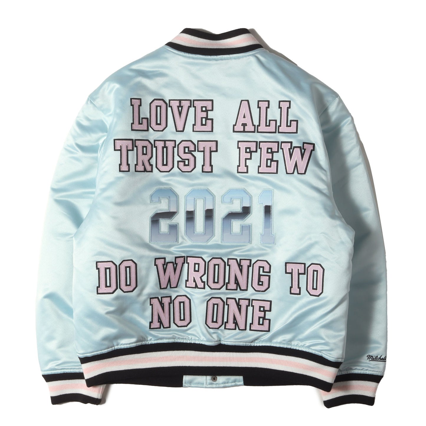 21SS ×Mitchell & Ness サテン バーシティジャケット / スタジャン(Satin Varsity Jacket)