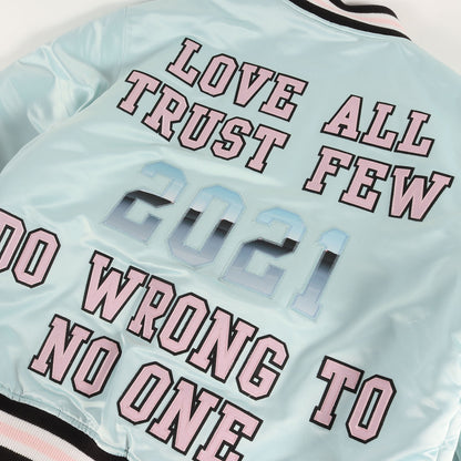 21SS ×Mitchell & Ness サテン バーシティジャケット / スタジャン(Satin Varsity Jacket)