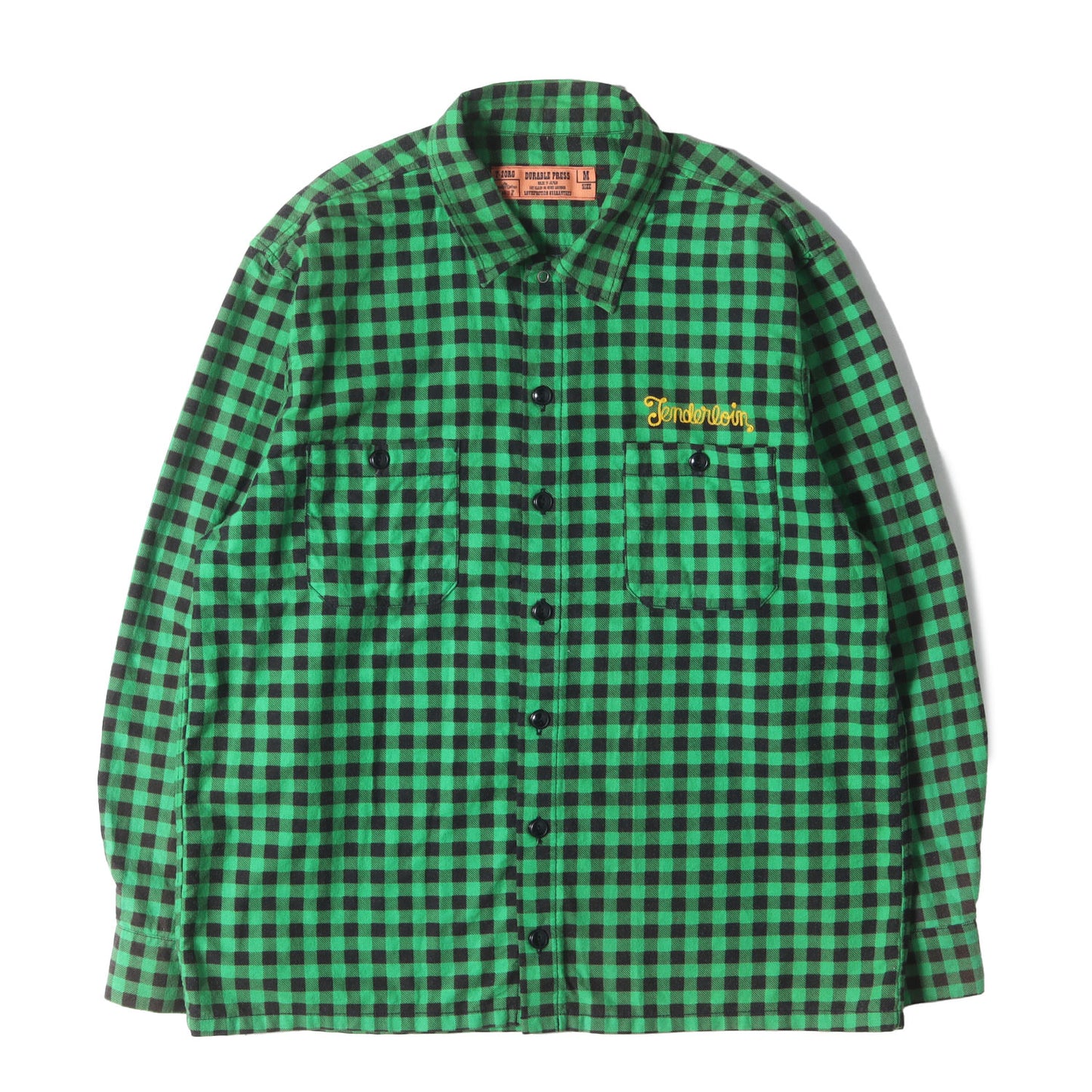 00s ロゴ刺繍 プリントチェック フランネル 半袖シャツ