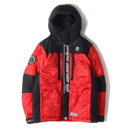 AAPE ジャガードカモ フード ダウンジャケット