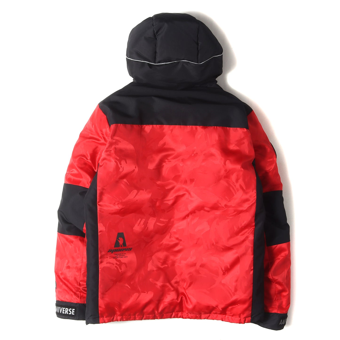 AAPE ジャガードカモ フード ダウンジャケット