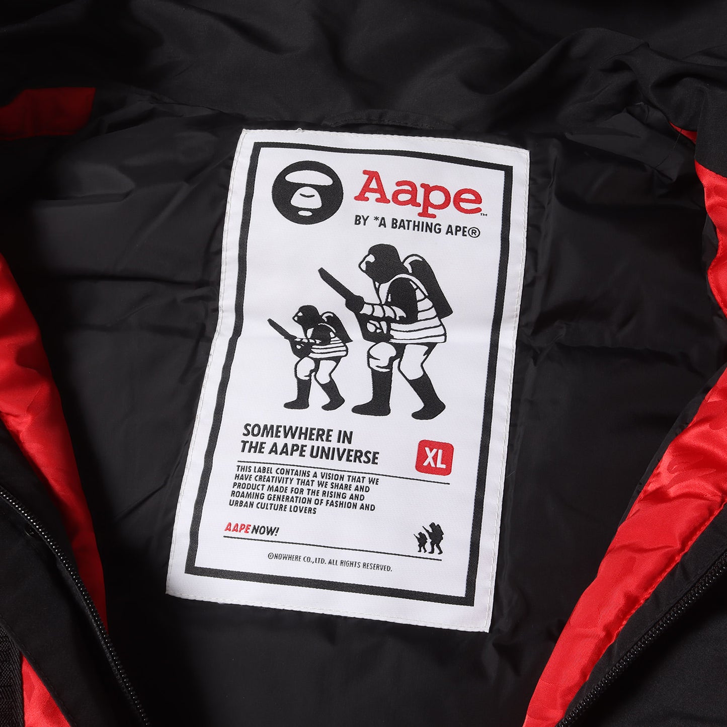AAPE ジャガードカモ フード ダウンジャケット