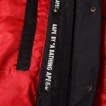 AAPE ジャガードカモ フード ダウンジャケット