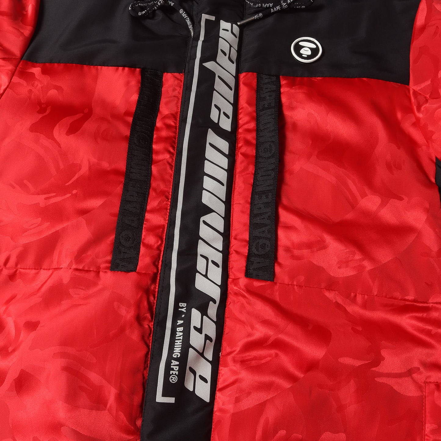 AAPE ジャガードカモ フード ダウンジャケット