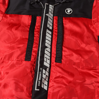 AAPE ジャガードカモ フード ダウンジャケット
