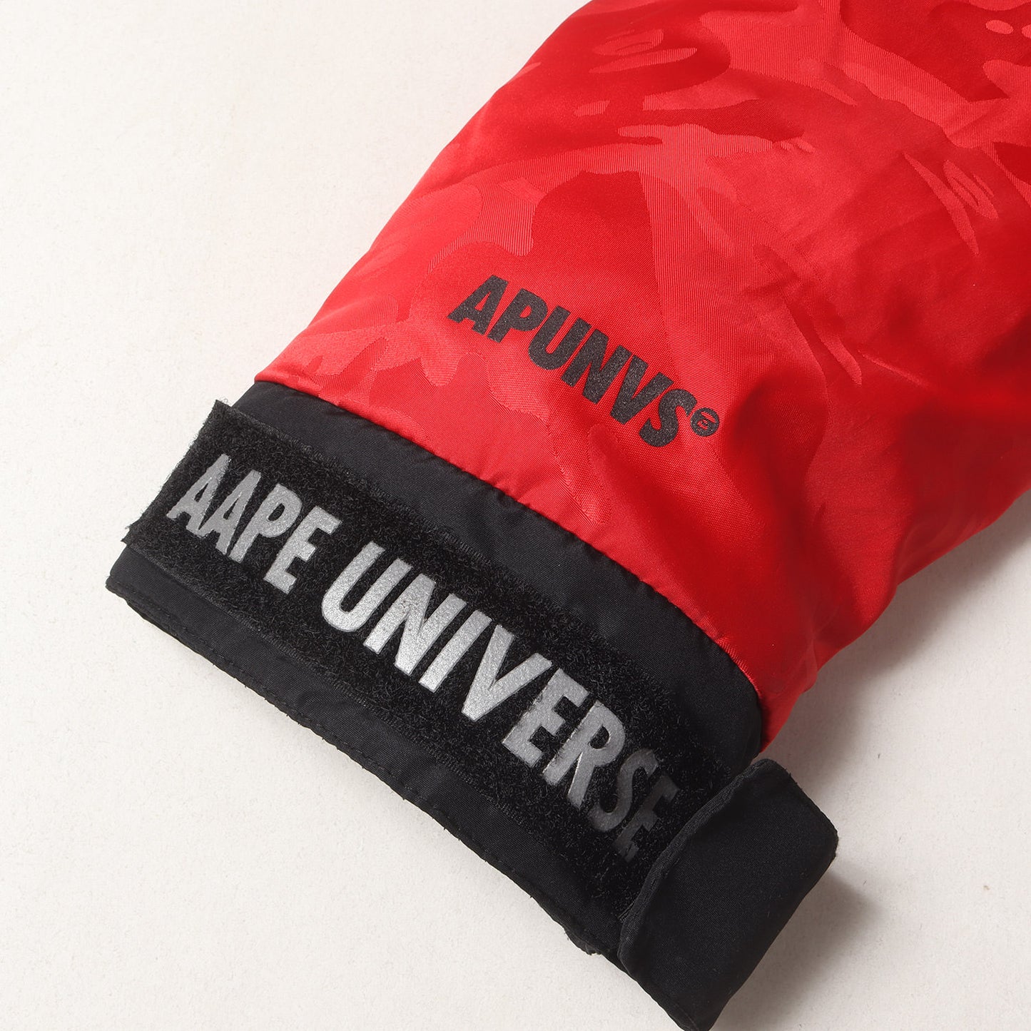 AAPE ジャガードカモ フード ダウンジャケット