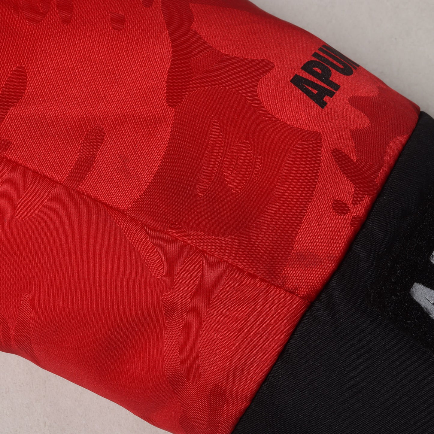 AAPE ジャガードカモ フード ダウンジャケット