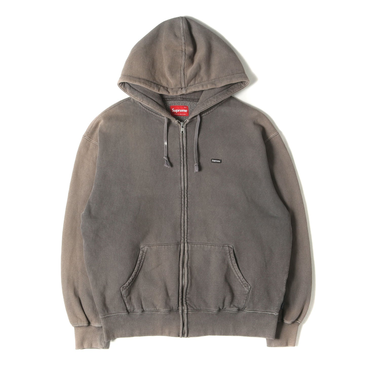 24SS オーバーダイ スモールBOXロゴ ジップ スウェットパーカー(Overdyed Small Box Zip Up Hooded Sweatshirt)