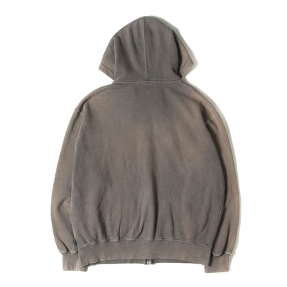 24SS オーバーダイ スモールBOXロゴ ジップ スウェットパーカー(Overdyed Small Box Zip Up Hooded Sweatshirt)