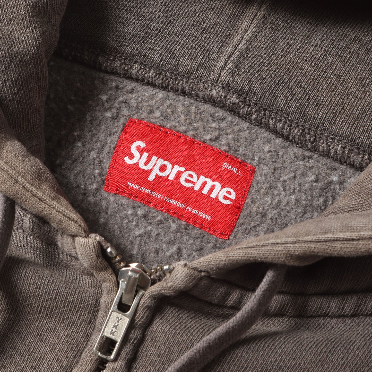 24SS オーバーダイ スモールBOXロゴ ジップ スウェットパーカー(Overdyed Small Box Zip Up Hooded Sweatshirt)